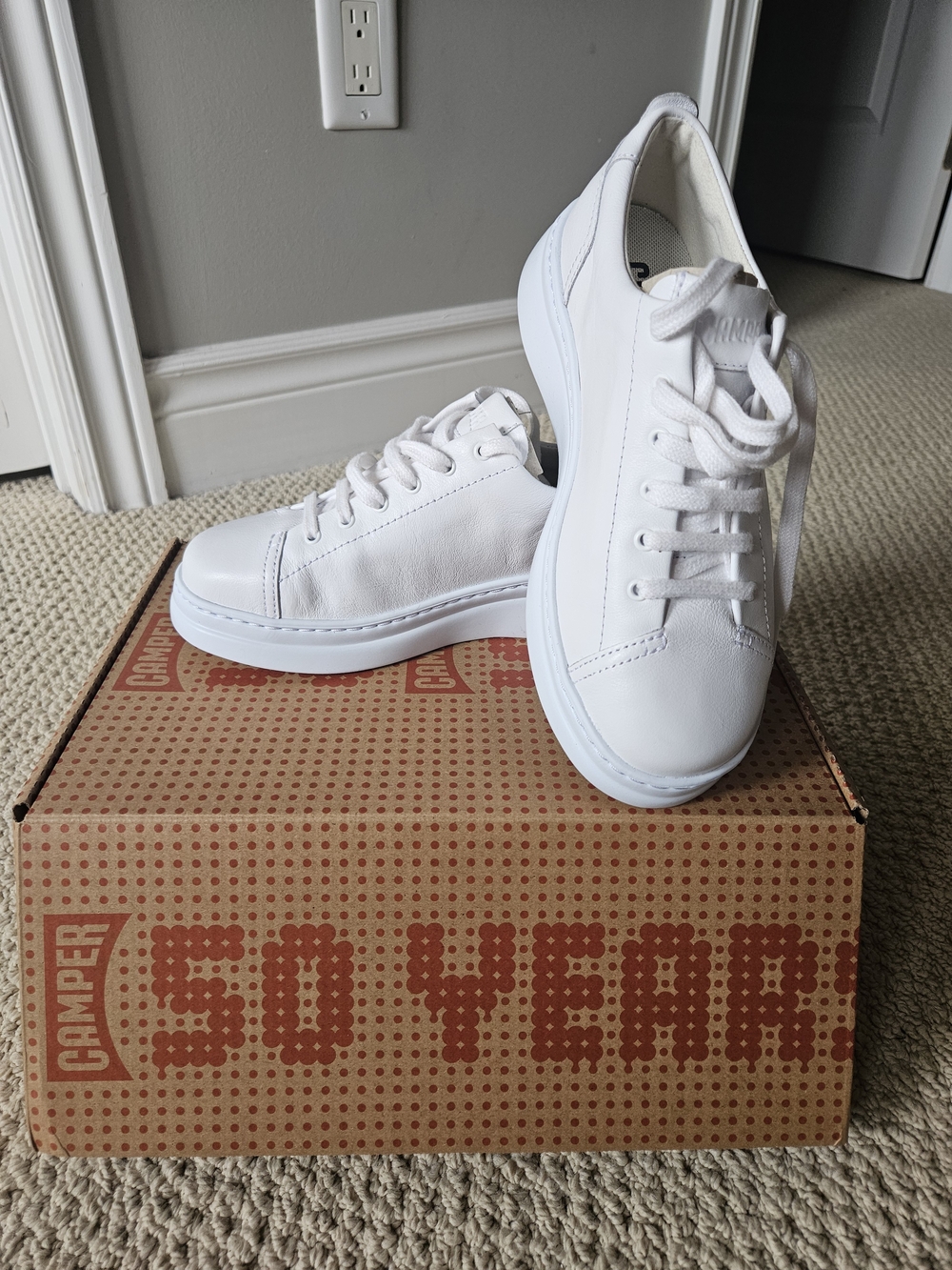 Camper Womens Runner Up Leather Lace Up Sneakers